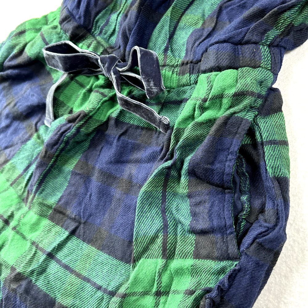 Aerie Pajama Sleepwear Romper Womens Small Green & Blue Plaid‎ with Pockets NWT - Picture 5 of 10